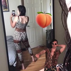 Vintage Leopard jumpsuit sexy halloween cat perhaps?